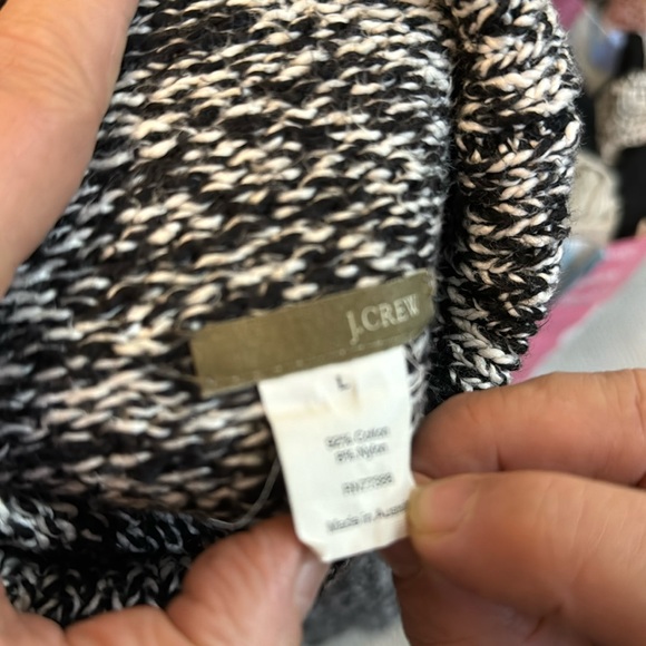 J. Crew Black/White Cotton/Nylon Turtleneck Sz L LN HP 10/24 π€ - Picture 4 of 4